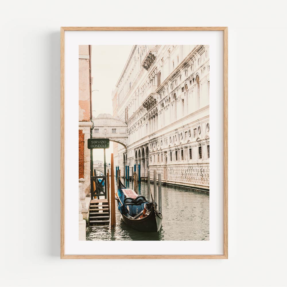 Charming scene of Servizio Gondole in Venice Italy - Ideal for wall art.
