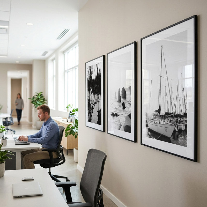 Set of 3 Art Prints - Sail Away, BW 12 Apostles & BW Sunset Marina