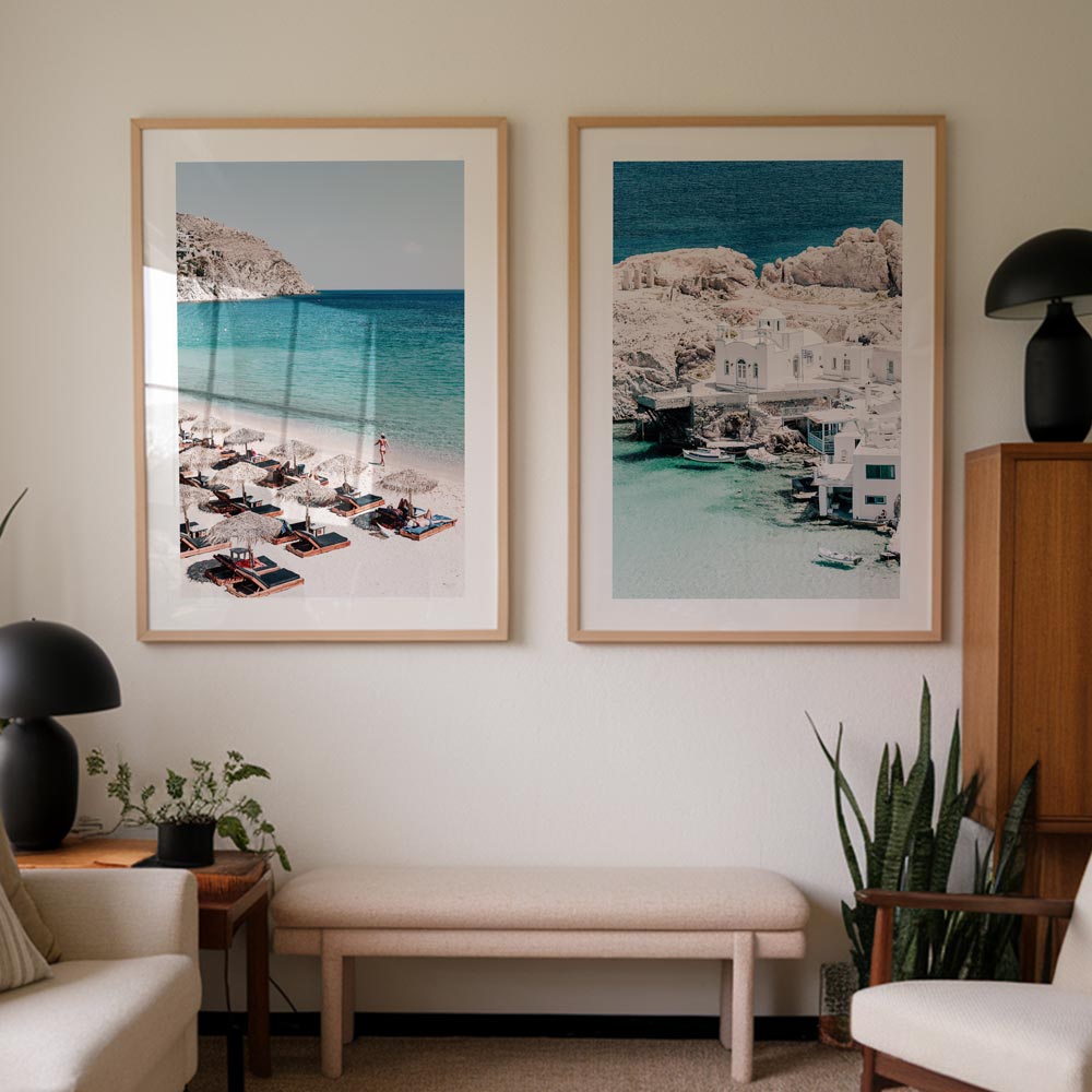Set of 2 Art Prints - Elia Bathers & Firopotamos Haven
