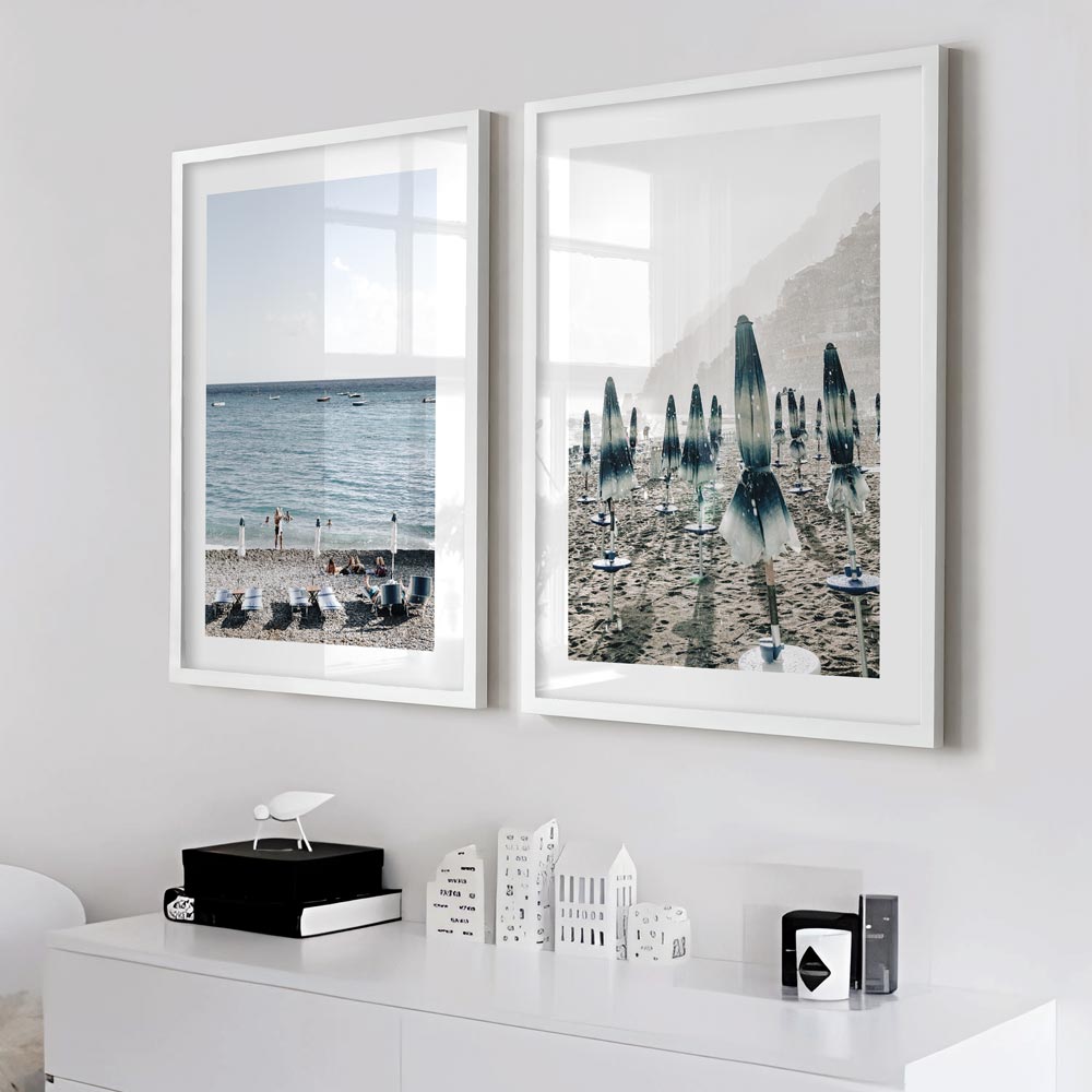 Set of 2 Art Prints - La Pioggia & Fornillo Bathers