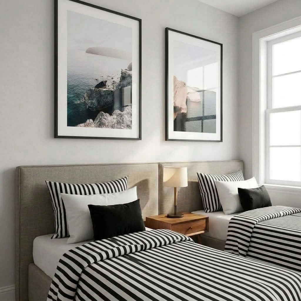 Set of 2 Coastal Art Prints - Milos Sunrise & Milos Cliff