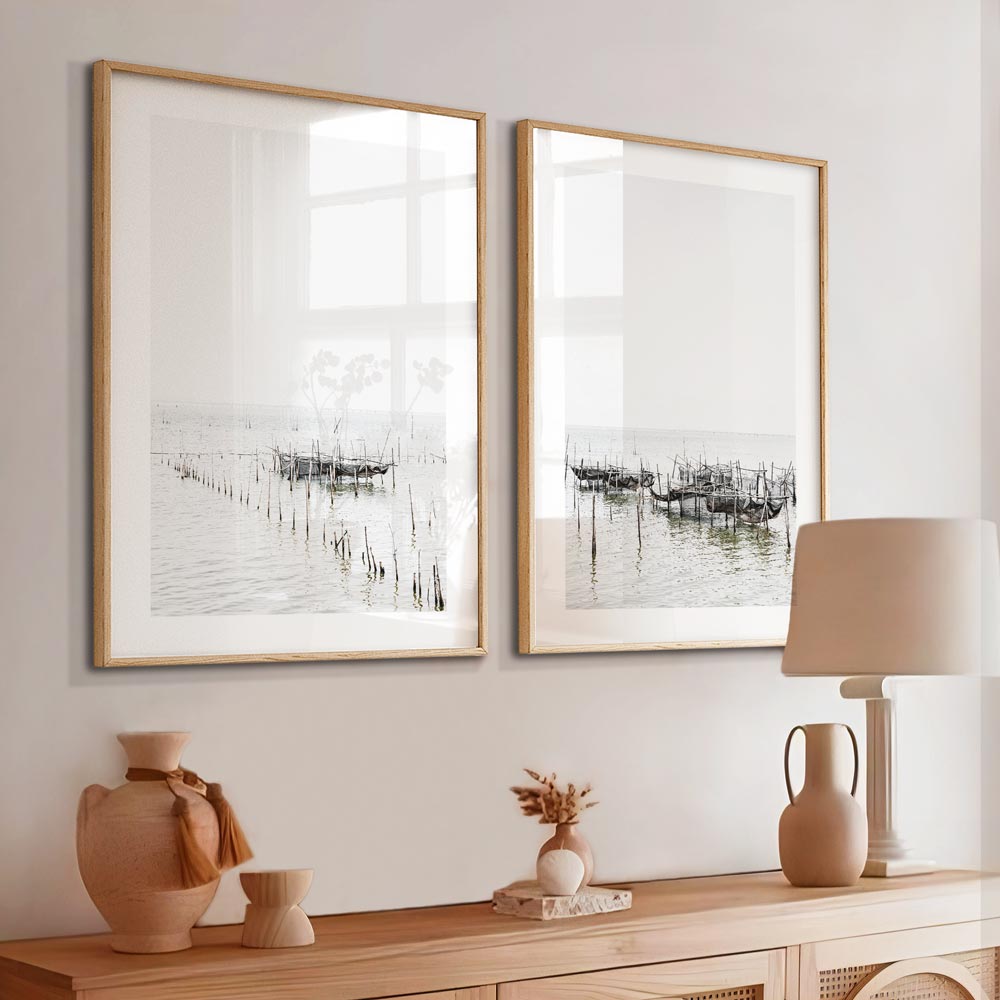 Set of 2 Art Prints - Thai Fish Farm I & II