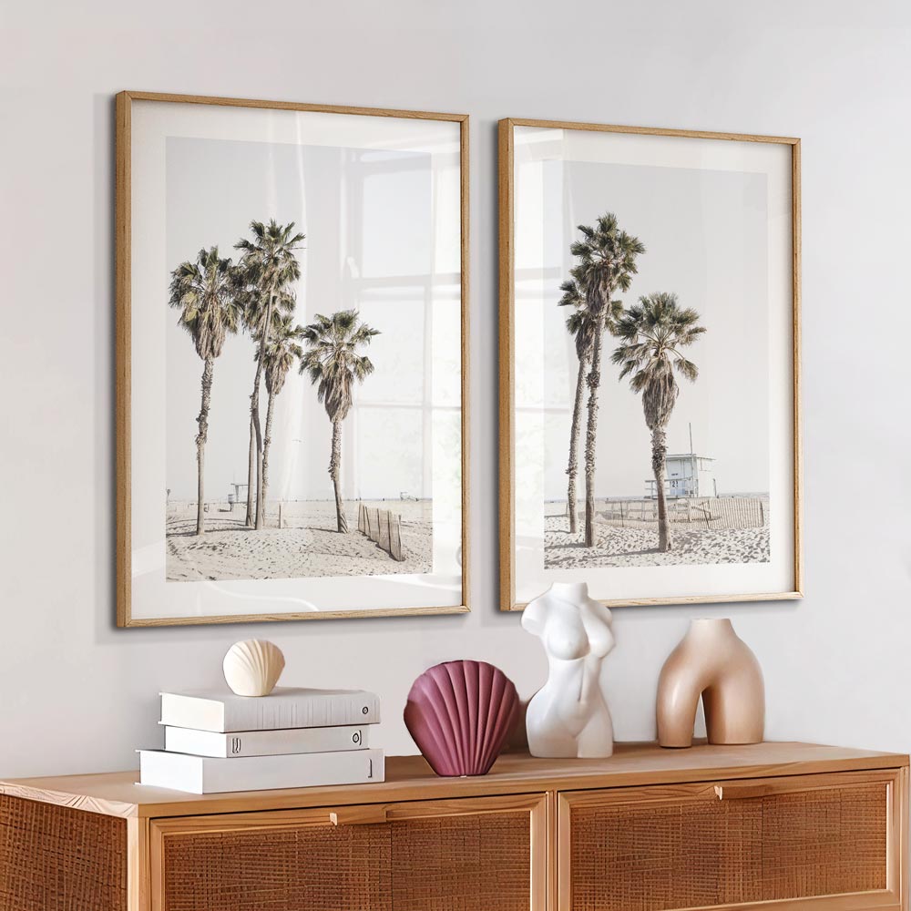 Set of 2 Art Prints - Ocean Park Palms & Ocean Park