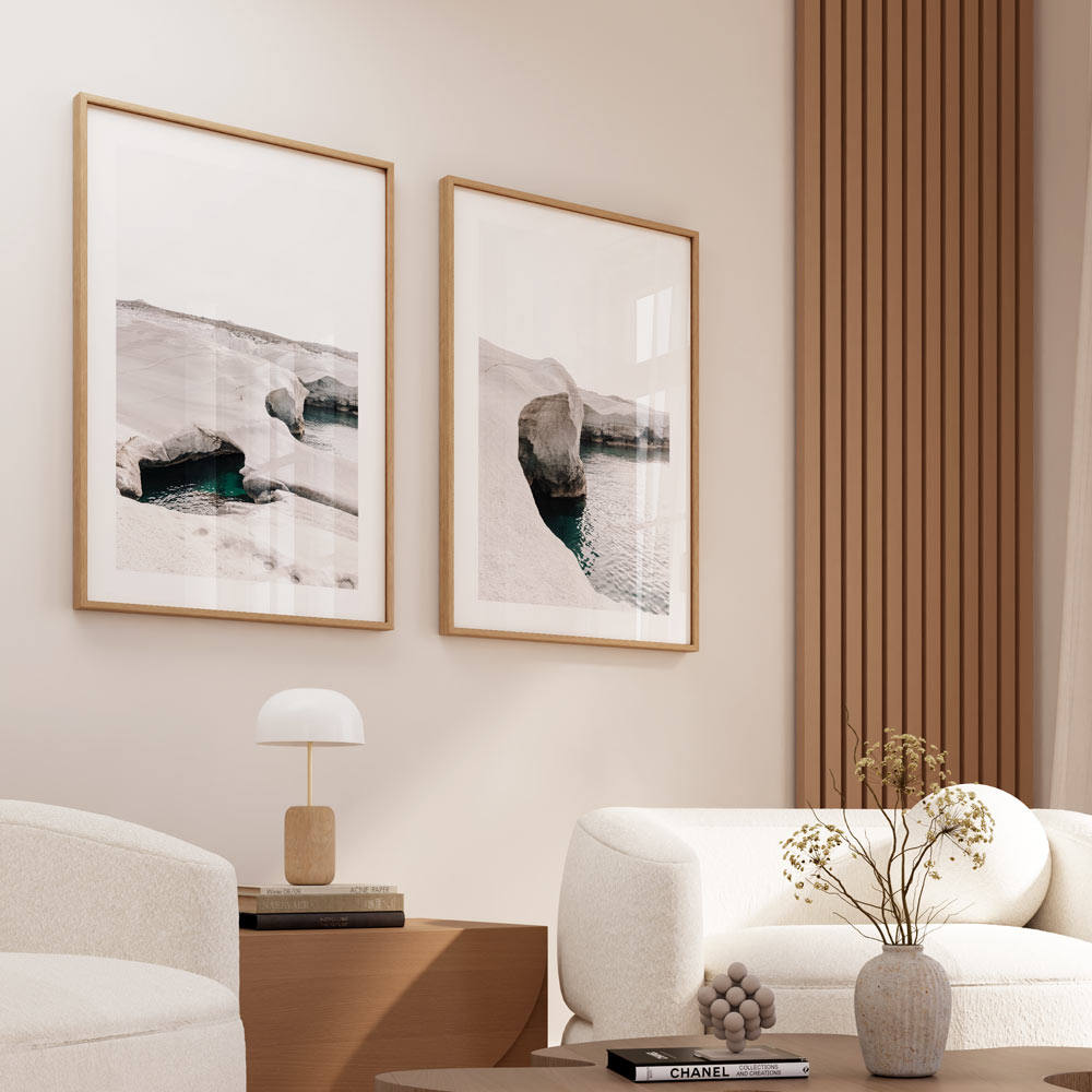 Set of 2 Art Prints - Lunar Serenity & Azure and Stone