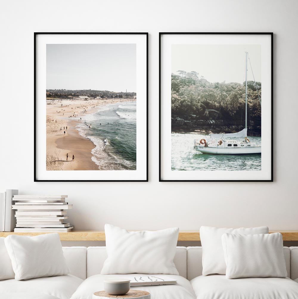 Set of 2 Art Prints - Bondi Walk I & Sailing Bliss Prints