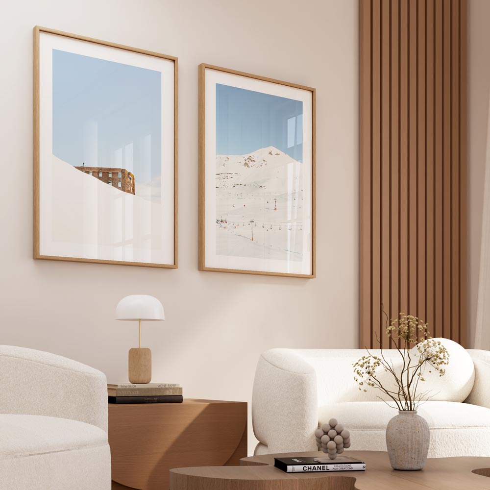 Set of 2 Art Prints - Hotel in Snow & Late Season