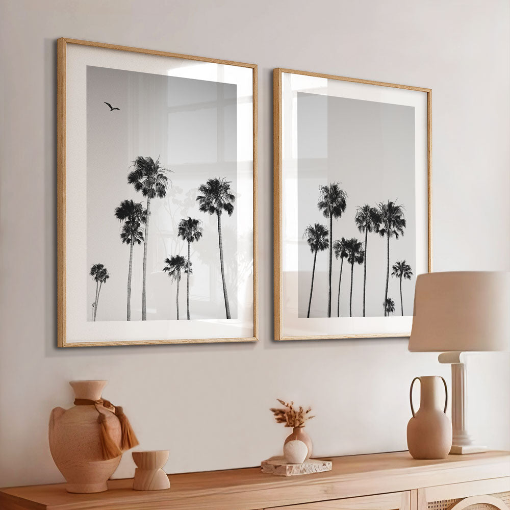 Set of 2 Art Prints - BW NP Palms I & II