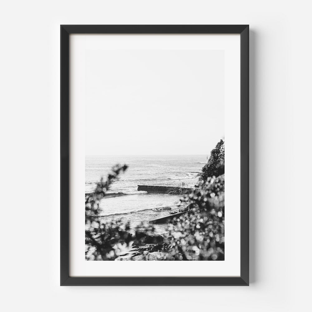 Bondi Beach with this captivating black and white photograph of the South End - Great for canvas prints.