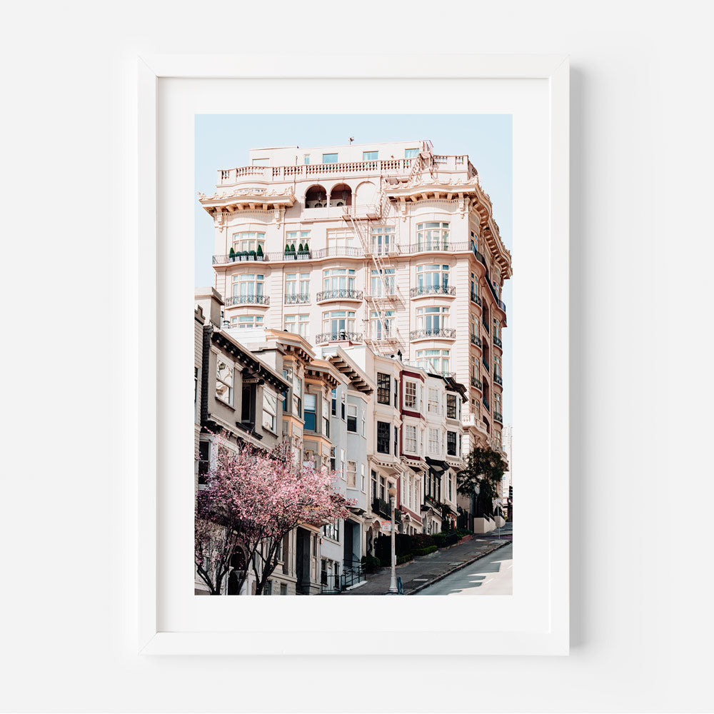 Victorian architecture in Nob Hill, San Francisco, ideal for wall decor.