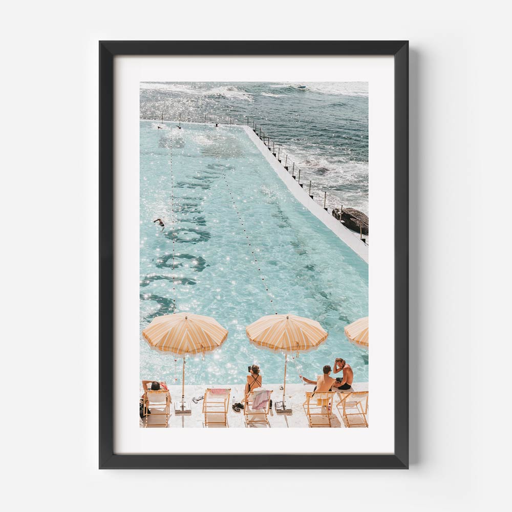 Fine art print of Bondi Icebergs pool, capturing serene summer vibes with iconic coastal details.