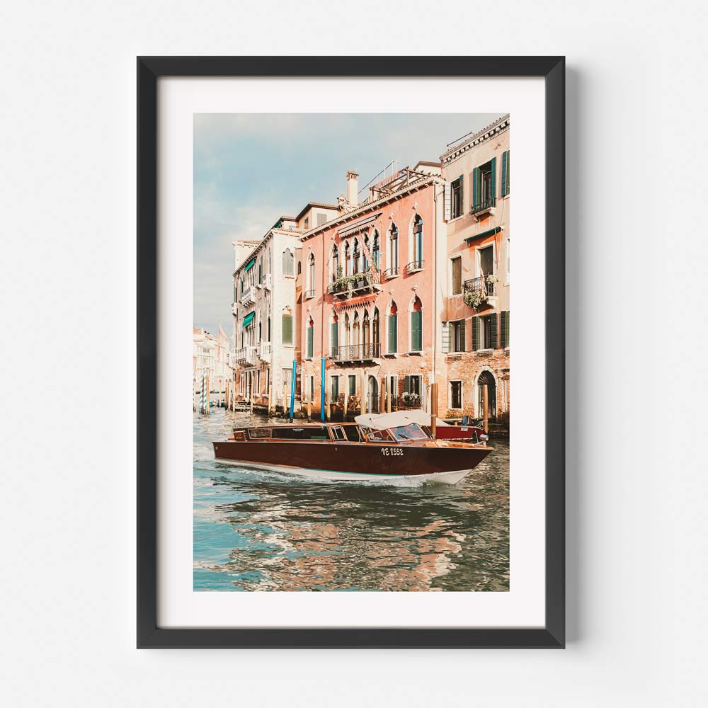 Discover the charm of Taxi Acqueo in Venice, Italy with this canvas print - Elevate your space with fine arts.