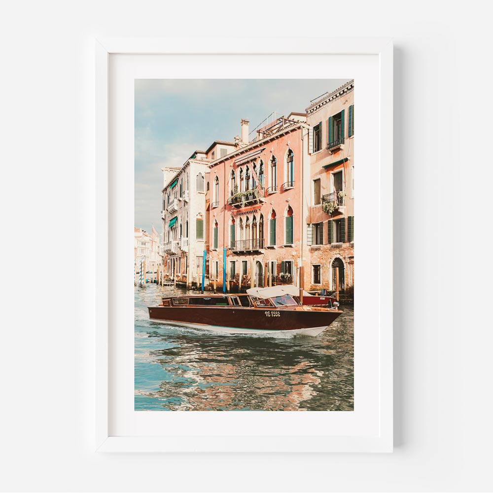 Canvas print featuring Taxi Acqueo in Venice, Italy - Ideal for home and office decor, perfect for wall art.