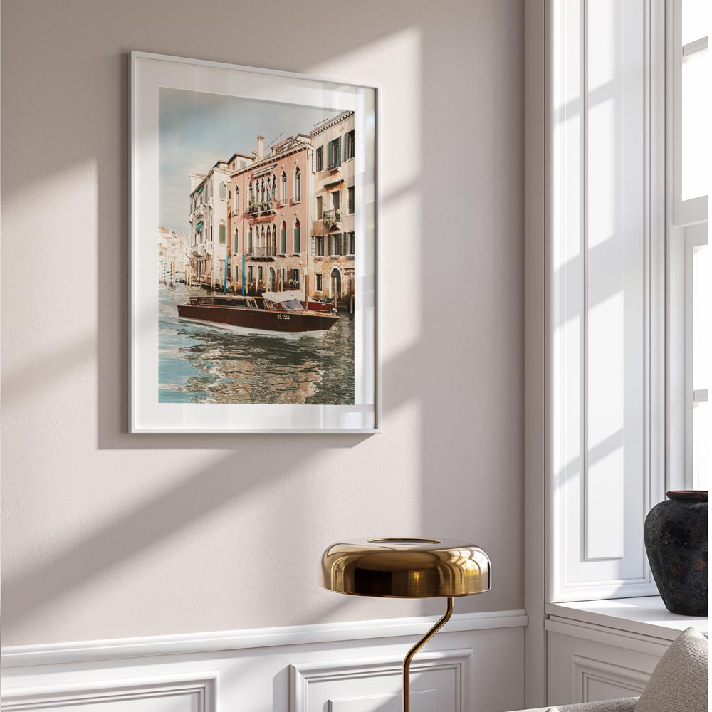 Venice, Italy: Taxi Acqueo captured in stunning detail, suitable for canvas prints and wall art decor.