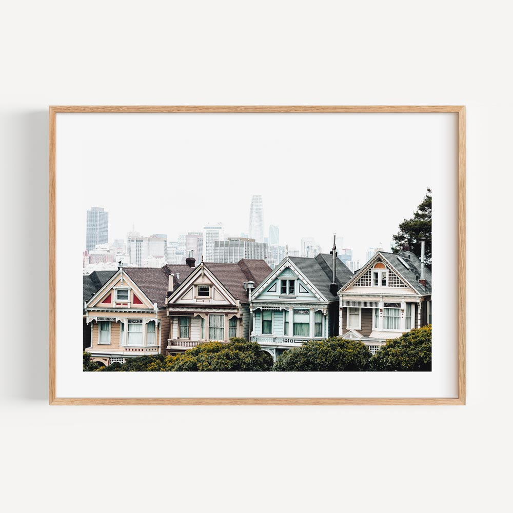 Timeless wall decor featuring the Painted Ladies, showcasing San Francisco’s Victorian architecture and city views.