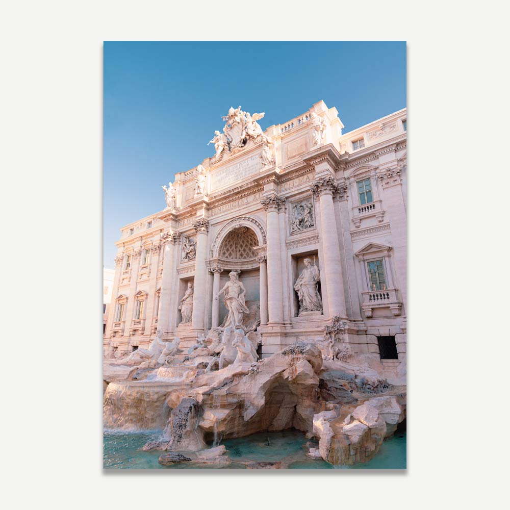 Trevi Fountain in Rome at dawn – iconic Italian wall art capturing the elegance and romance of Rome’s timeless landmark for sophisticated home decor.