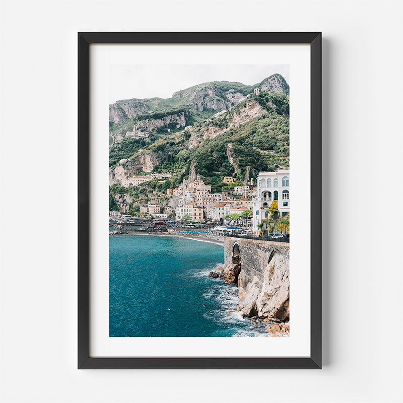 Breathtaking Amalfi Coast - Oblongshop presents real photography from Positano, Italy, perfect for wall art decor.