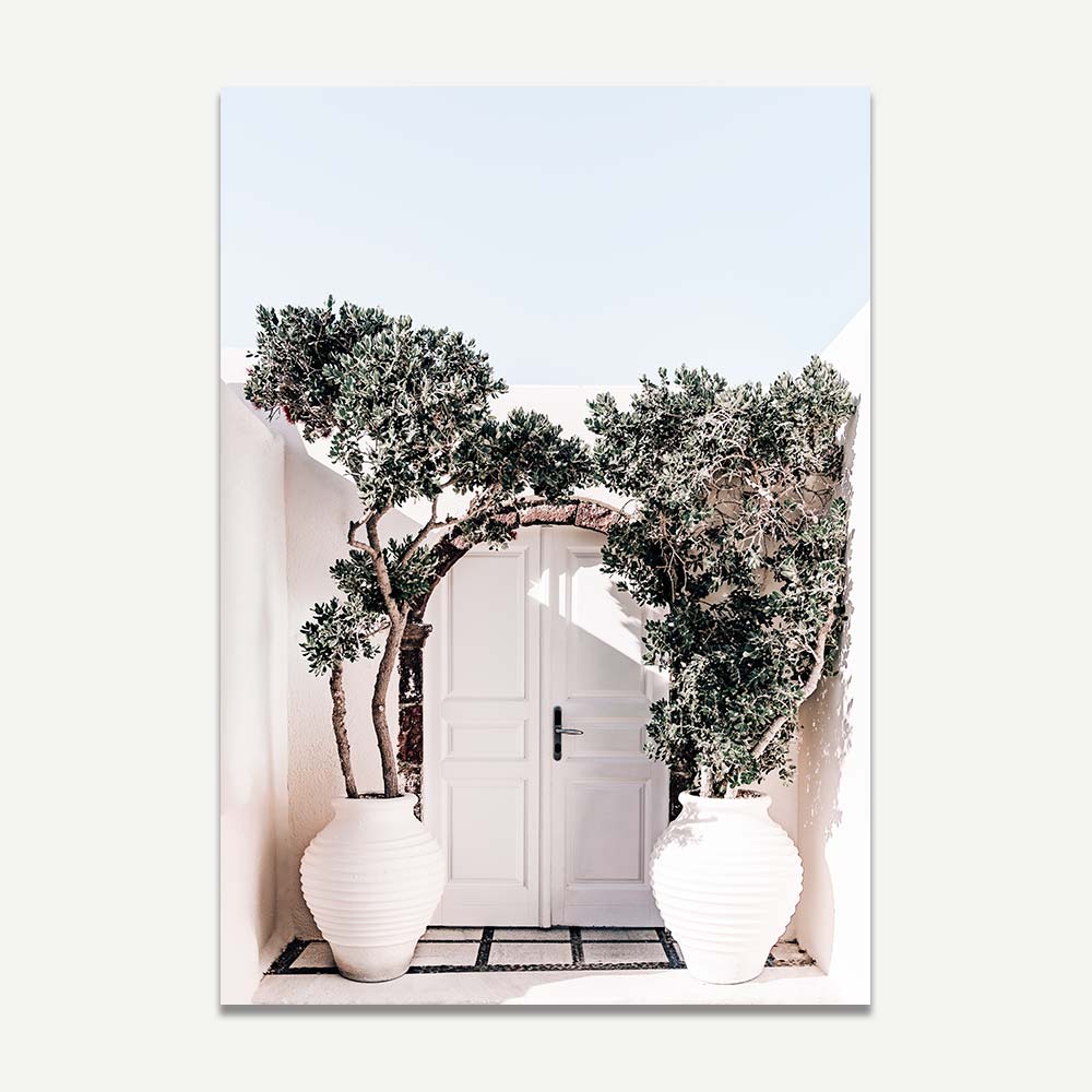 Elegance in White Santorini Art Print