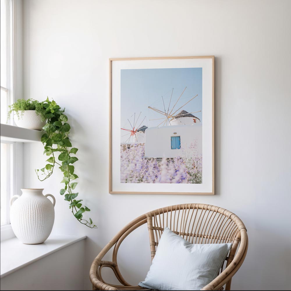 Windmills & Lavender Art Print