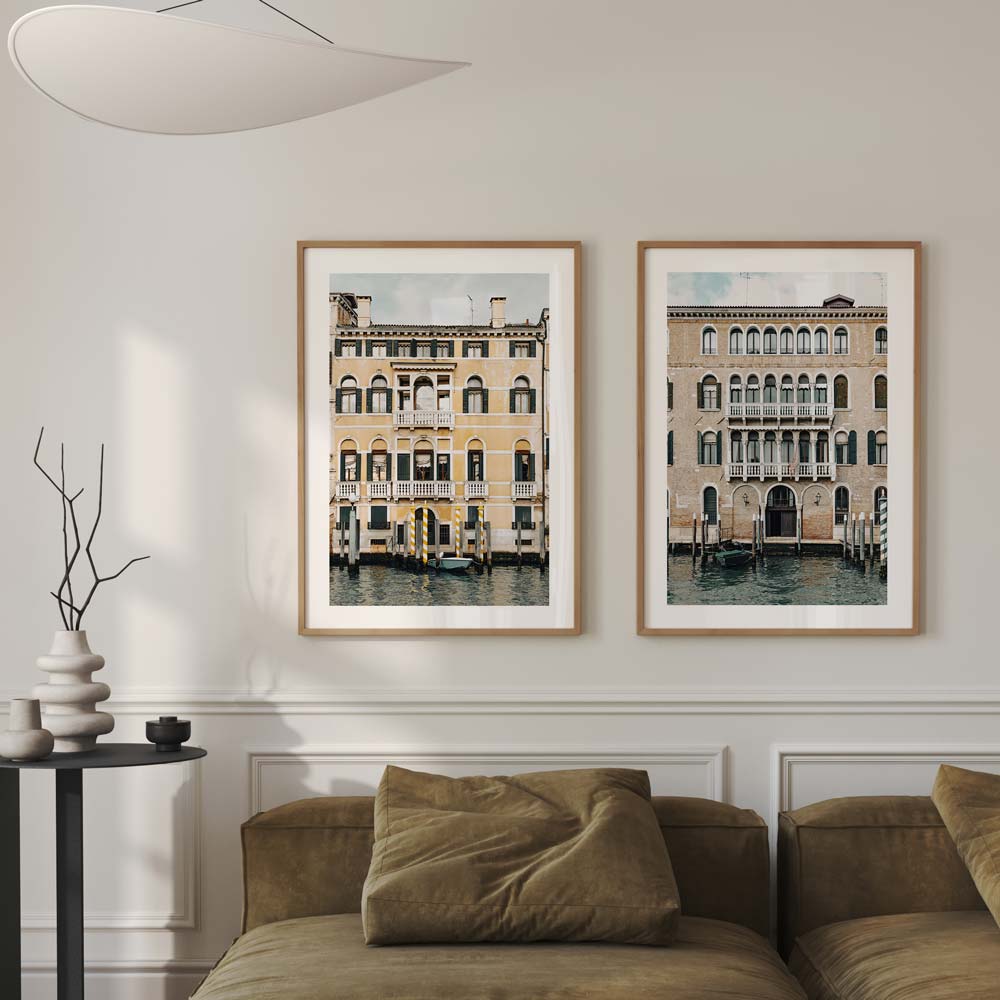 Venice, Italy: Yellow Poles captured in stunning detail - Ideal for canvas prints and fine arts.