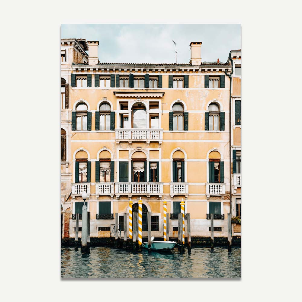 Yellow Poles, Venice, Italy: A colorful glimpse of Venetian life - Perfect for wall decor and home decor.