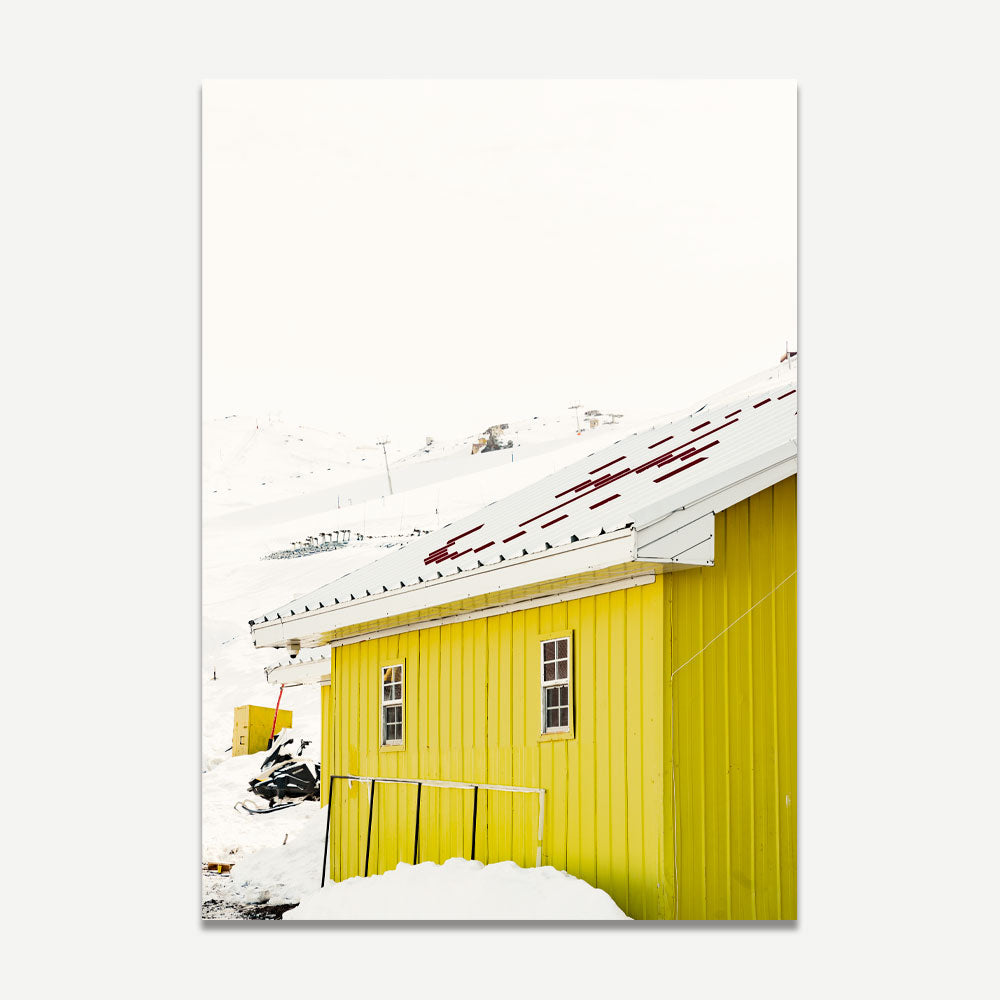 Snowy Valle Nevado Shack, Santiago, Chile - Charming canvas art to elevate your decor.