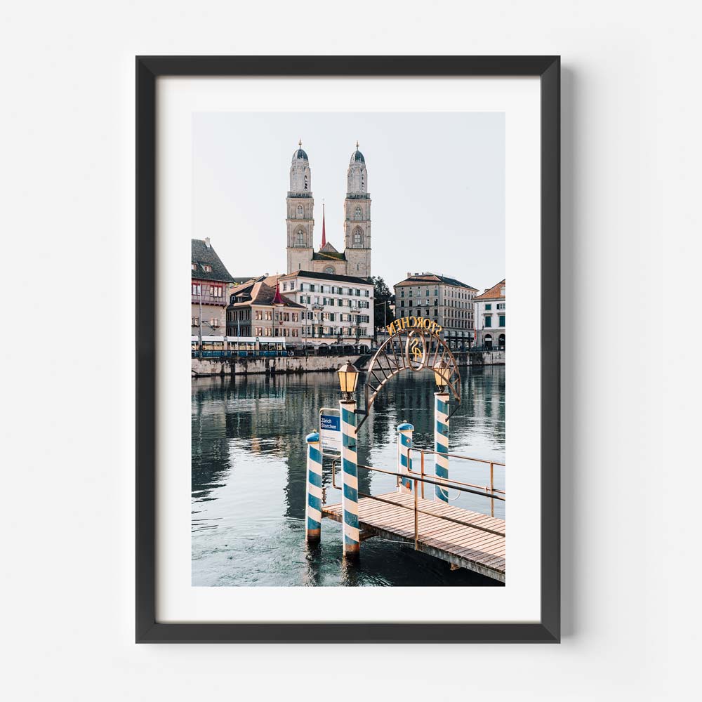 Storchen-to-Grossmünster Zurich Art Print