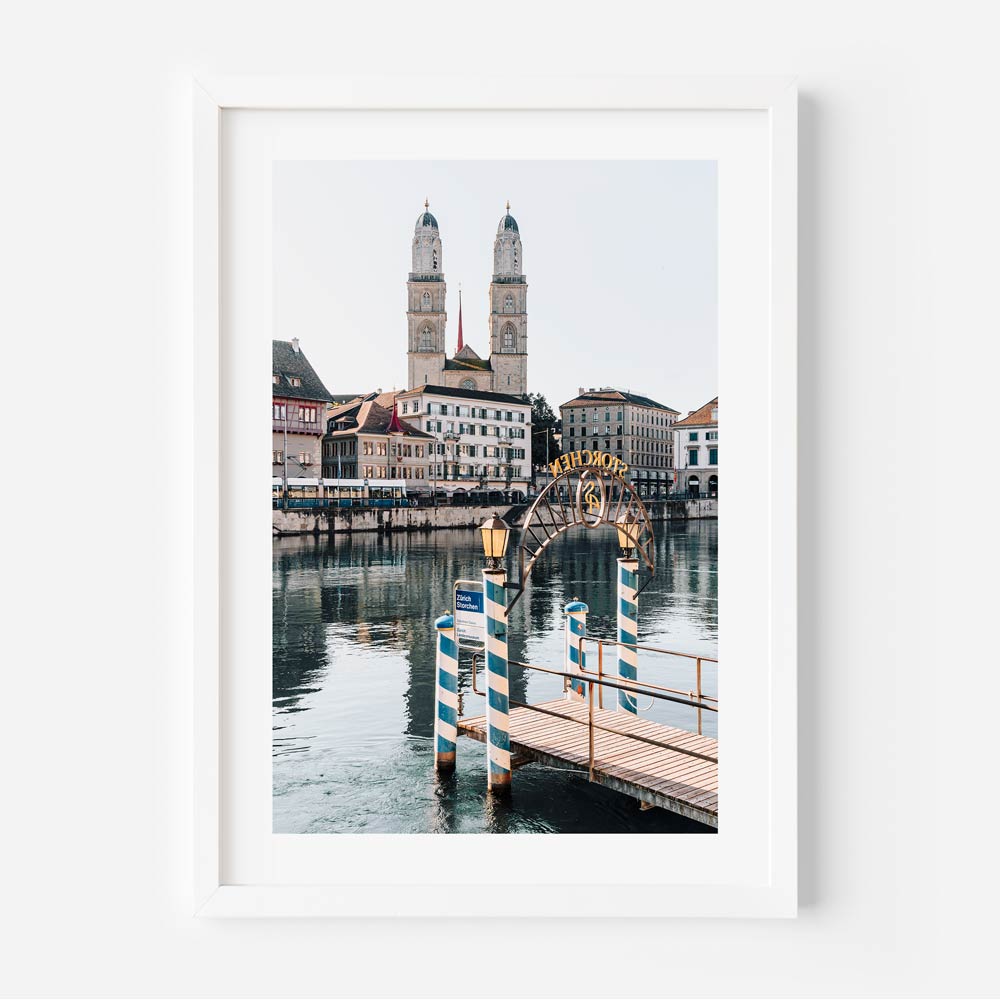 Storchen-to-Grossmünster Zurich Art Print