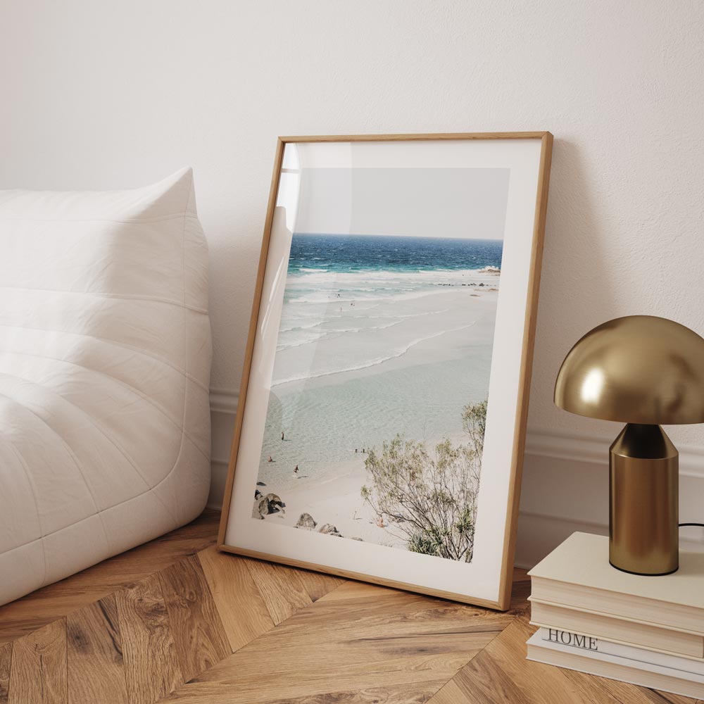 Capture the beauty of Rainbow Bay Beach, Queensland, Australia with this framed wall art.