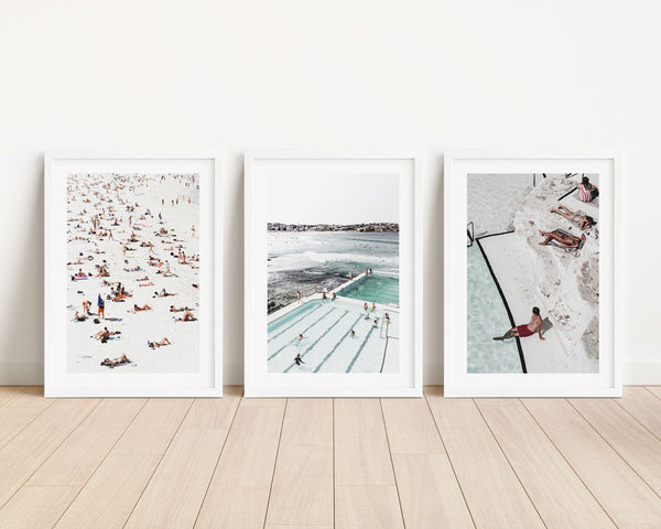 Set of 3 - Beach Lovers / Icebergs Bathers I & Poolside III