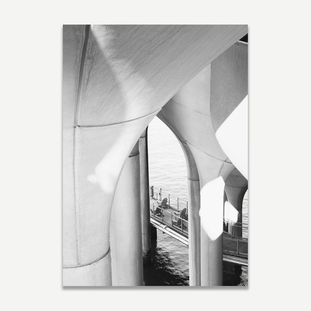 Oblongshop's fine art prints: BW Little Island New York photo for wall decor