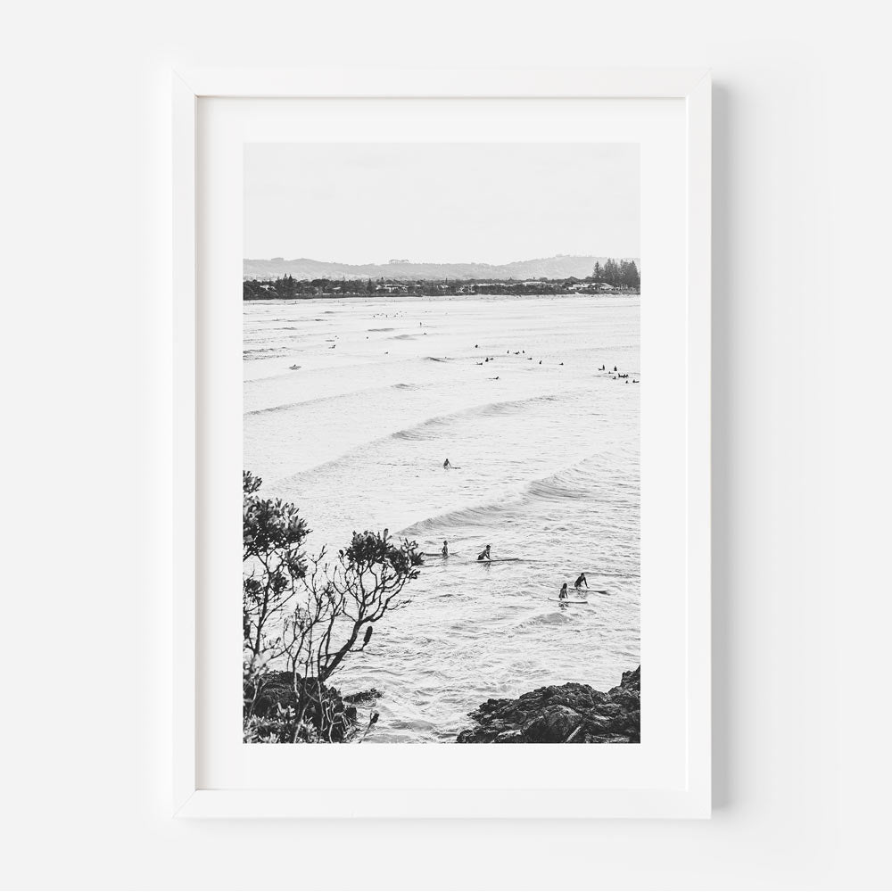  Surfers in the ocean at THE PASS, BYRON BAY - wall art for homes and offices, modern art, framed art, fine art prints