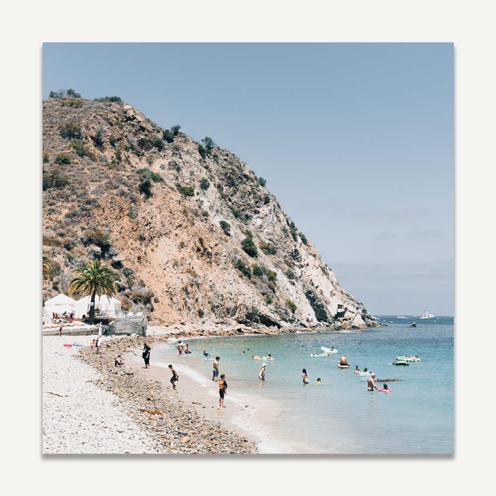 Scenic Catalina Island beach and mountain wall artwork.
