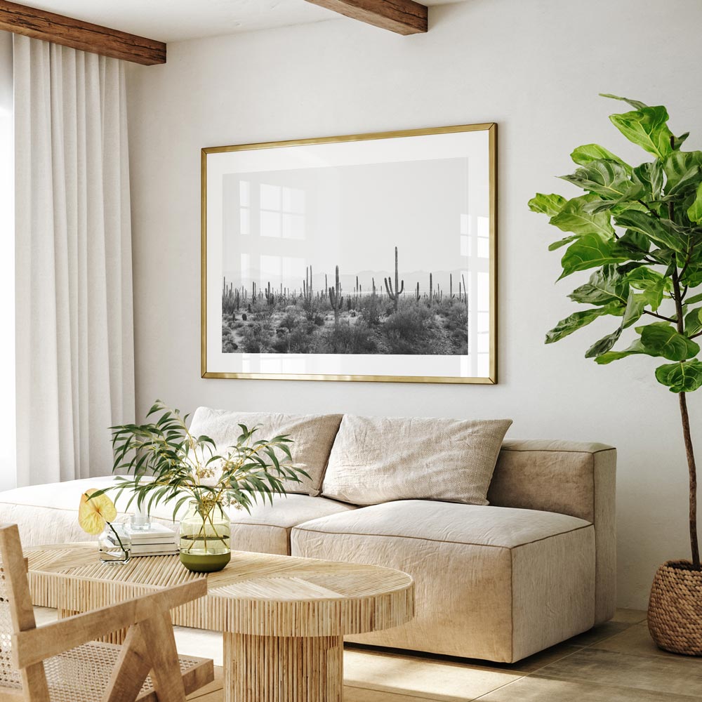 BW Saguaro Tucson II Art Print