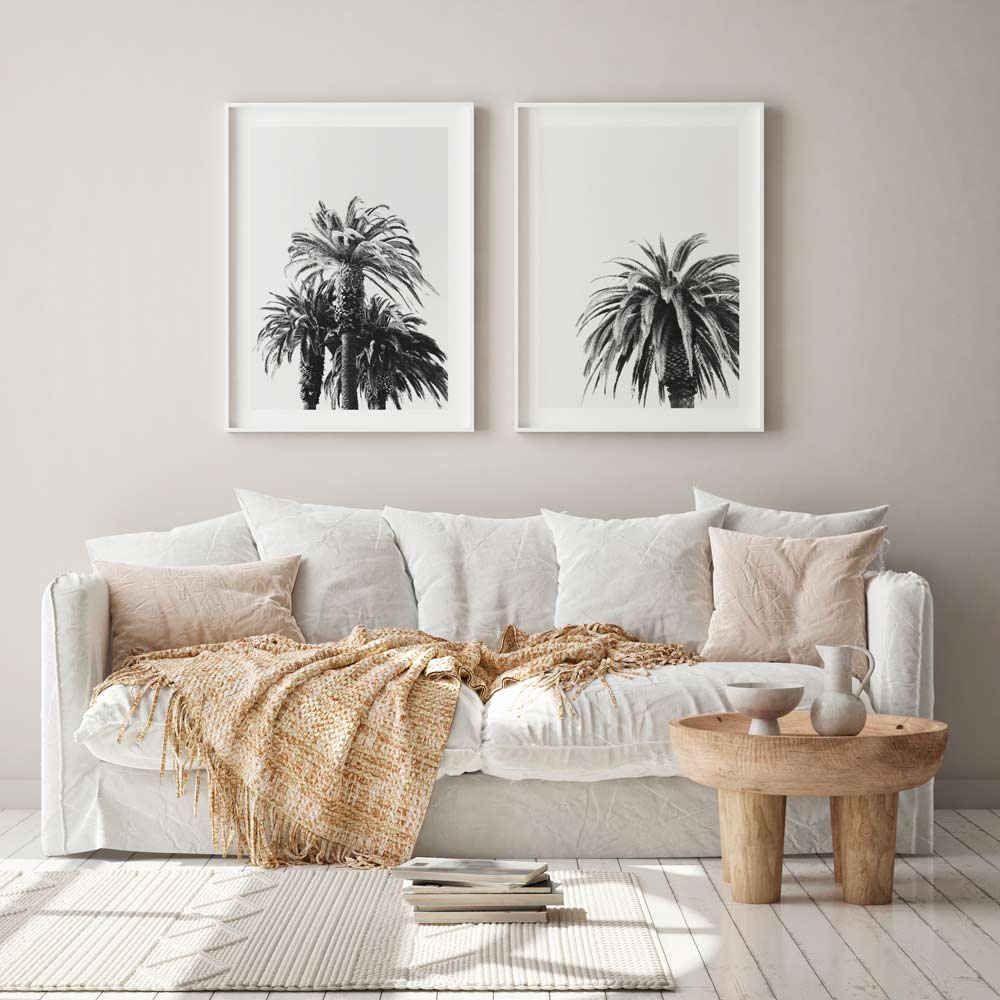 BW Palms Art Print