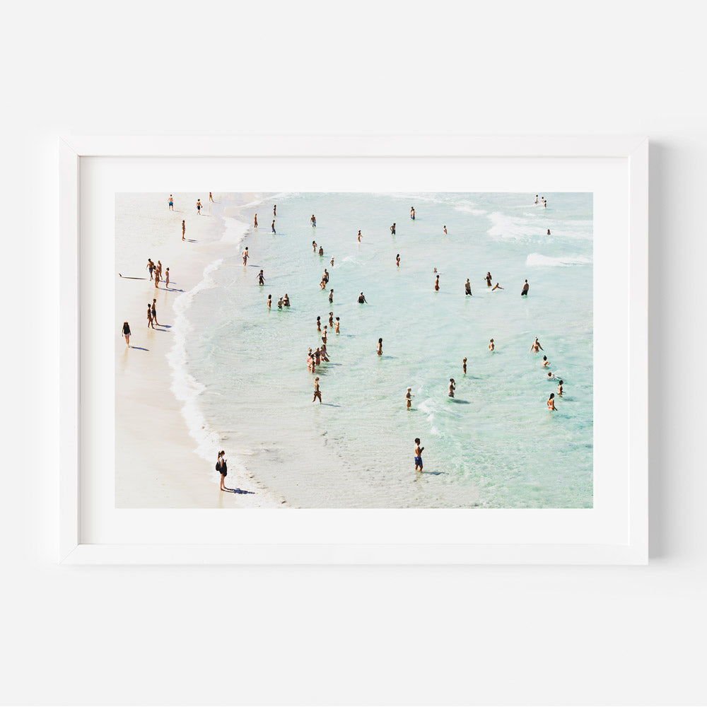 People swimming in the ocean, Bondi Beach Australia wall art decor