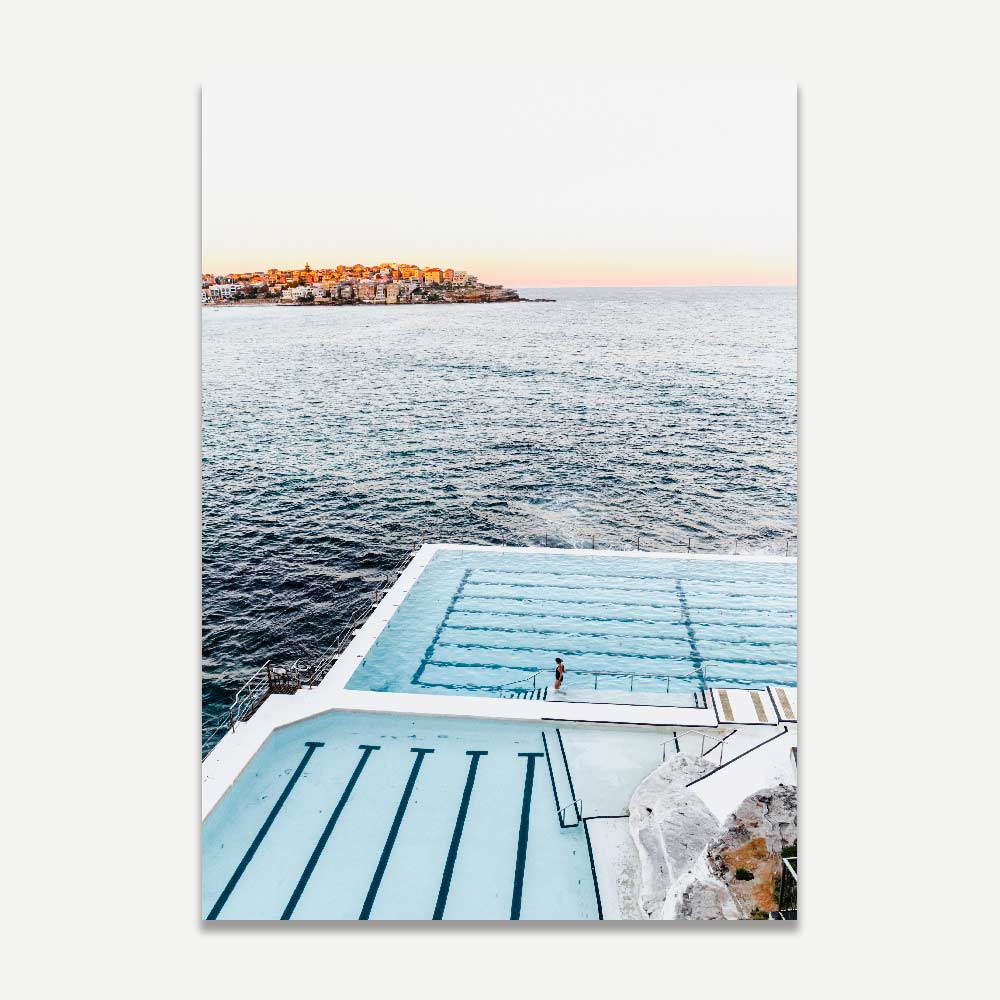 Icebergs Sunset Art Print