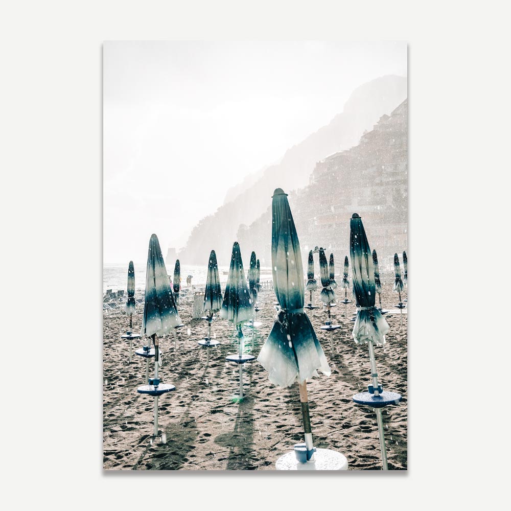 Amalfi Rainfall: La Pioggia in Positano, Amalfi Coast, Italy, adding coastal elegance to decor.