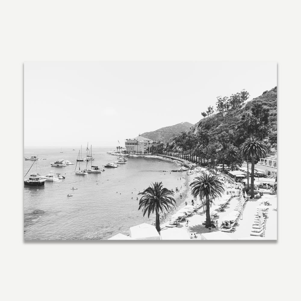 Artistic black and white photo of Descanso Beach, Catalina Island - beautiful for large wall art.