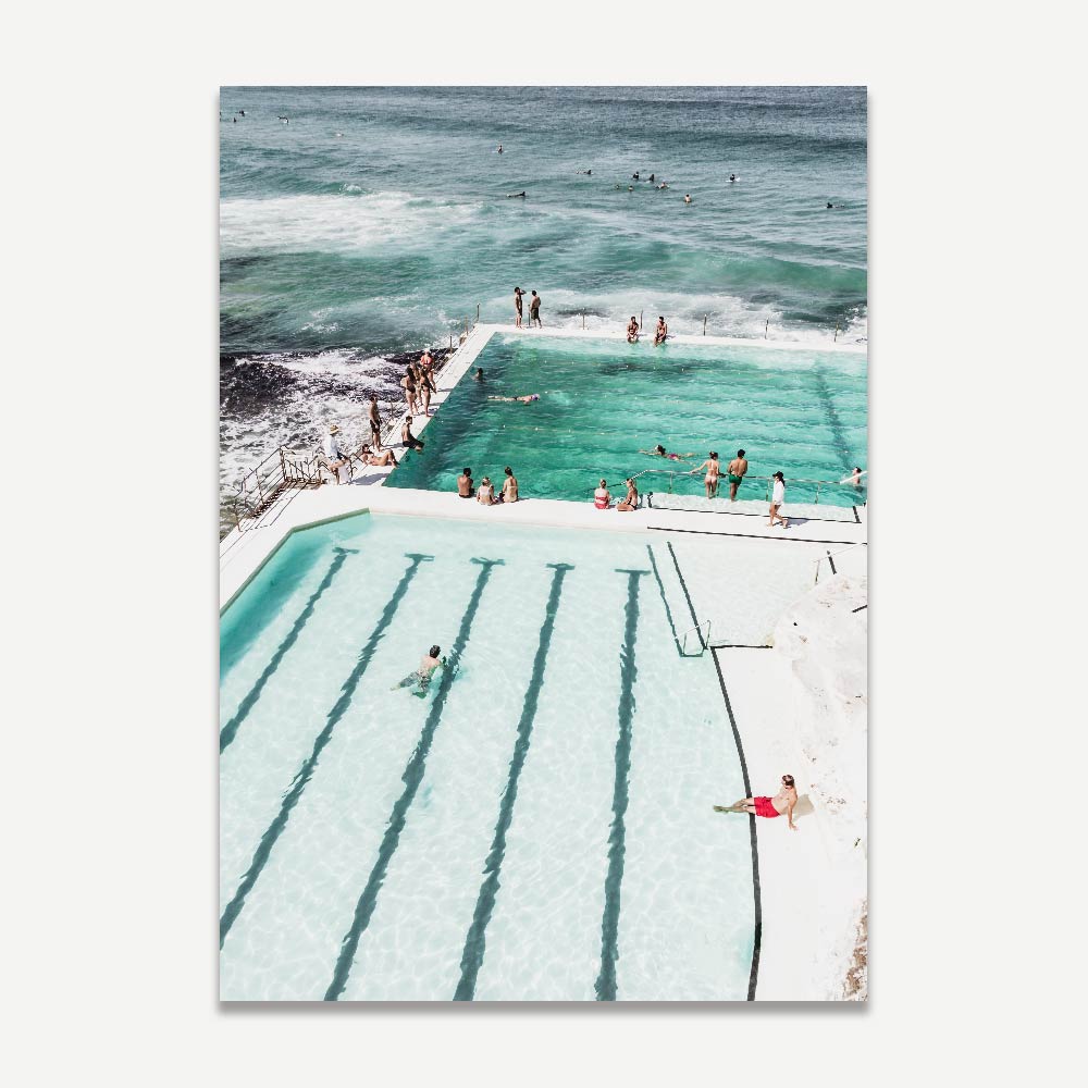The photo art of people enjoying the Bondi Icebergs pool in Bondi Sydney