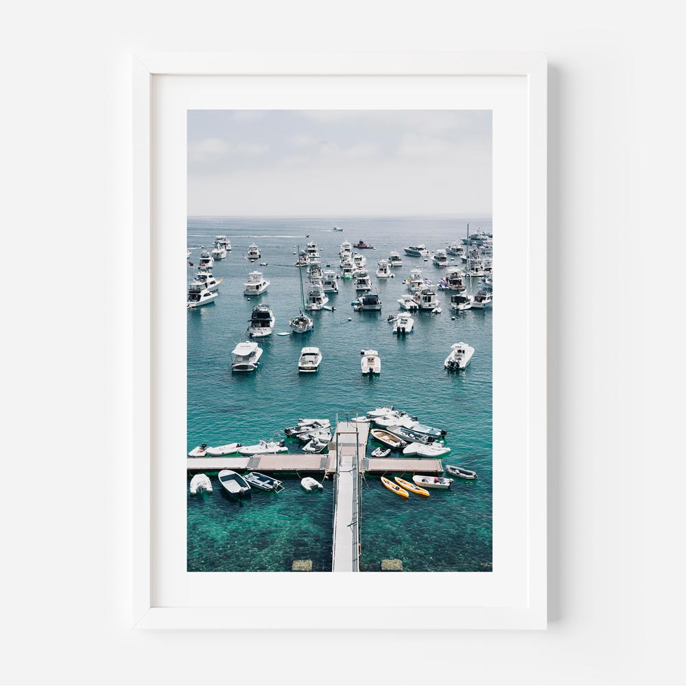 Captivating Catalina Island marina view from mountaintop, California - perfect for modern wall art and home decor.