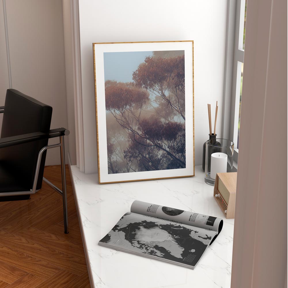 Misty Gums Art Print