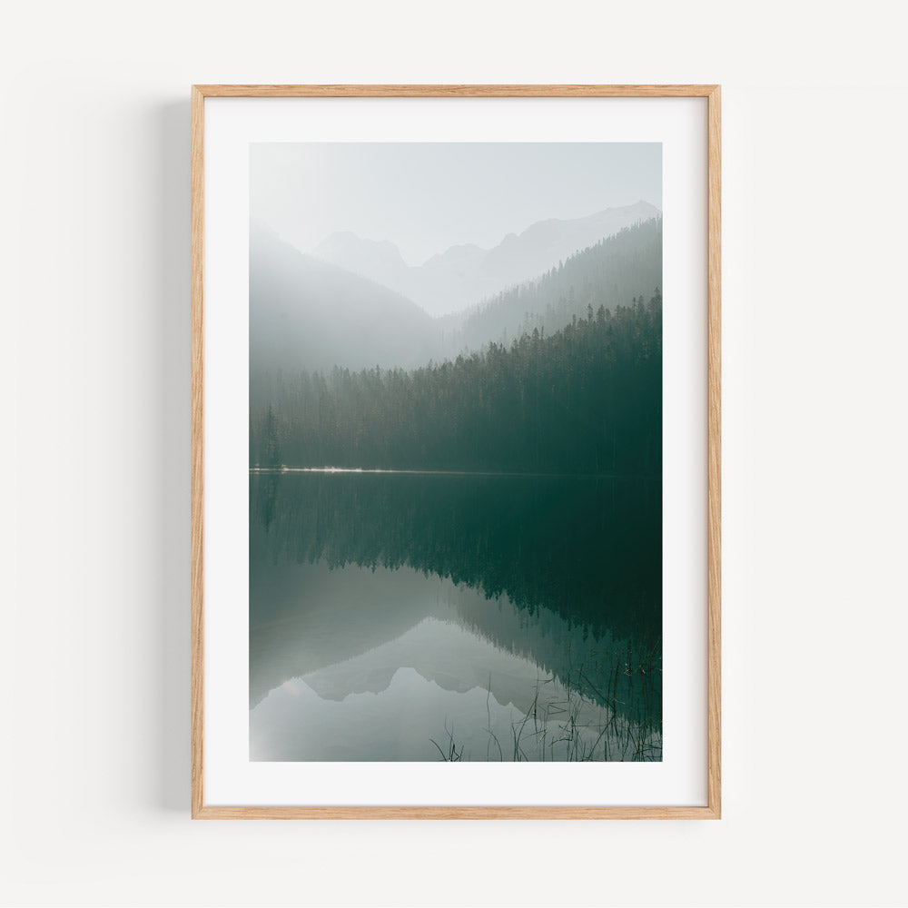 Tranquil JOFFRE lake in British Columbia, framed as wall art - posters and prints.