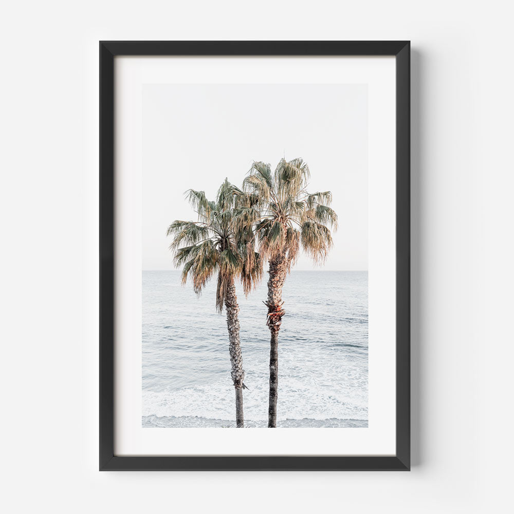 Stunning beach art print featuring palm trees - Ideal wall decor for any room