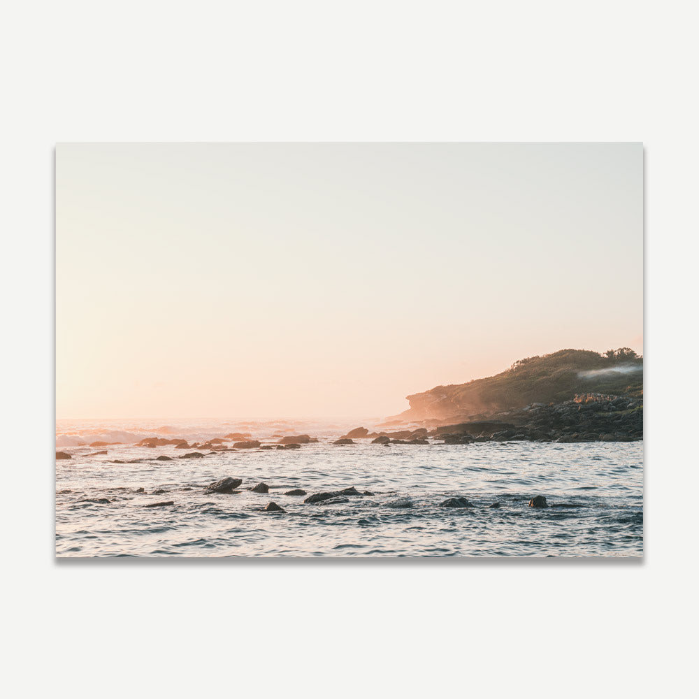 Sunrise photo of ocean and rocks at Magic Point Maroubra Beach - wall art for living room