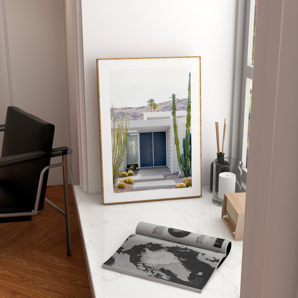 Navy Blue DOOR HOUSE IN PALM SPRINGS - wall artwork - prints shop - Real photography