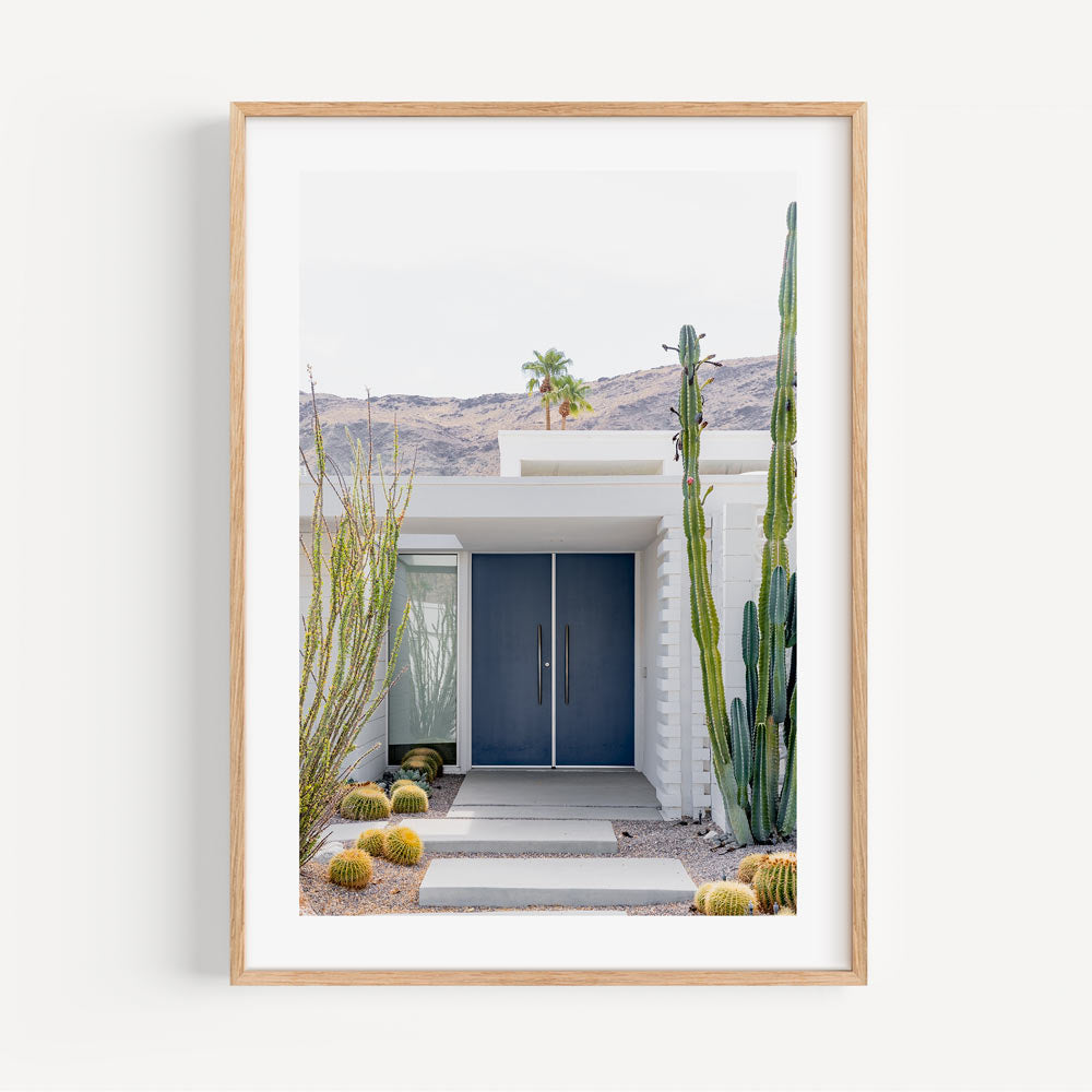 Explore Palm Springs with our wall art - Navy Blue DOOR HOUSE IN PALM SPRINGS - art wall art