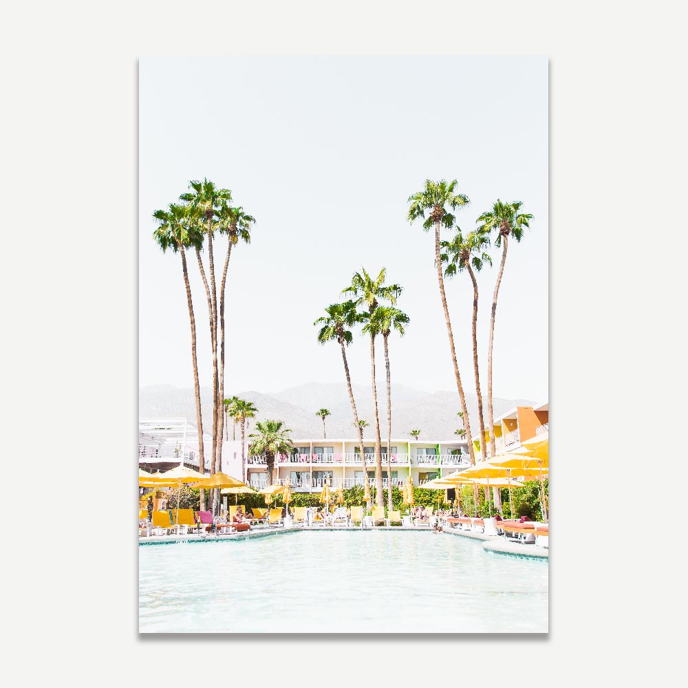 Wall artwork: A photo of palm trees and a pool at The Saguaro Hotel in Palm Springs - Oblongshop
