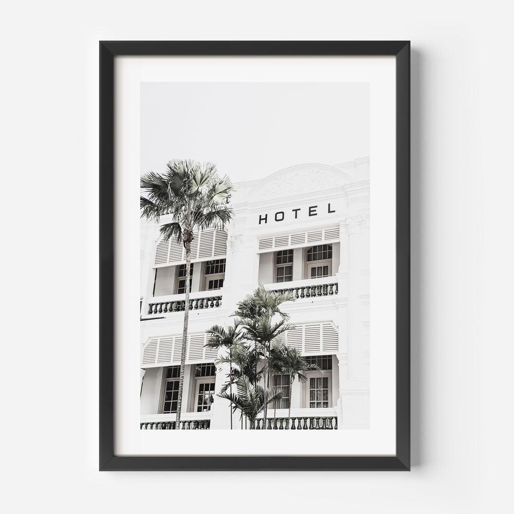 Wall art decor: framed RAFFLES HOTEL SINGAPORE photo for home or office