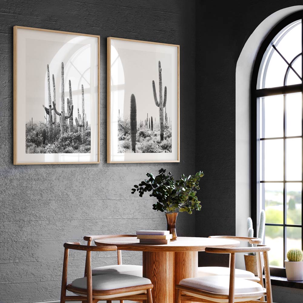 BW Tucson Saguaro Park Art Print