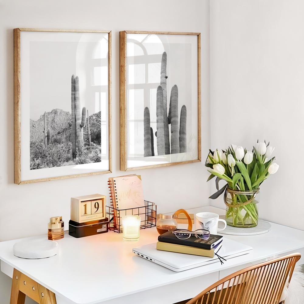 BW Tucson Saguaro I Art Print